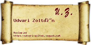 Udvari Zoltán névjegykártya
